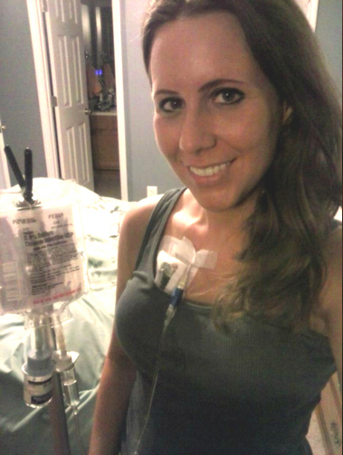 Erin shown during one of her IV treatments. Source:CNN