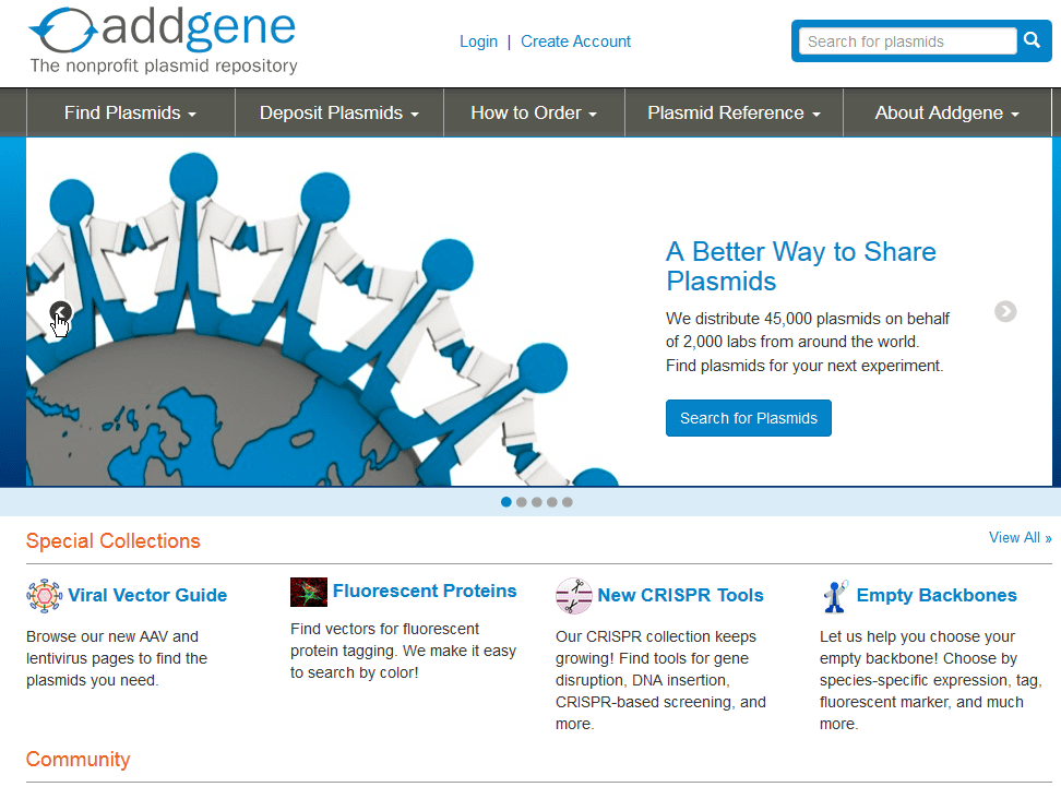 Addgene gene sequencing website
