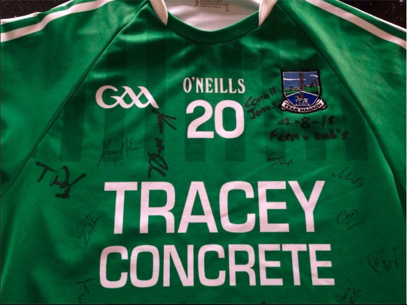 Dublin gaelic football player's jersey