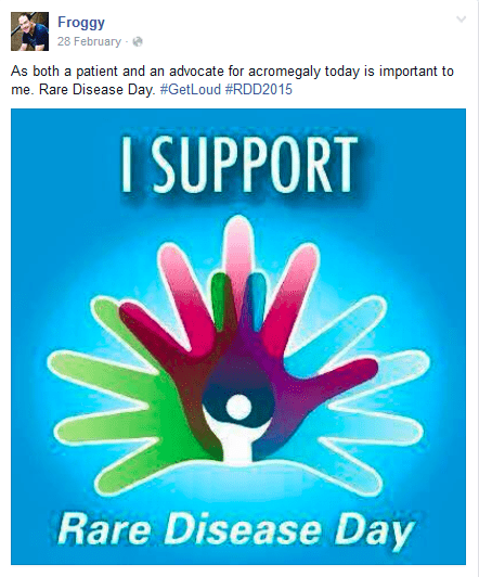 Rare disease day announcement on facebook