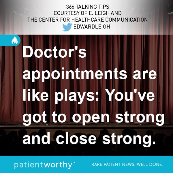 366 talking tips – Doctor’s appointments are like plays