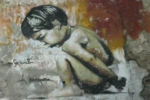 graffiti of crouching boy Pulmonary hypertension