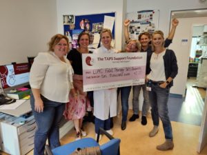 TAPS Support Foundation presenting check to LUMC