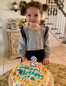 Emma, who has Schwachman-Diamond syndrome, on her 2nd birthday