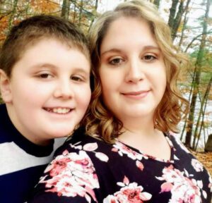 Stephanie and her son in 2020, prior to her desmoid tumor diagnosis
