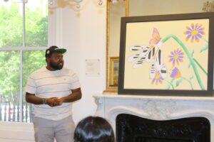 Kevvaughn displays his hypoparathyroidism artwork